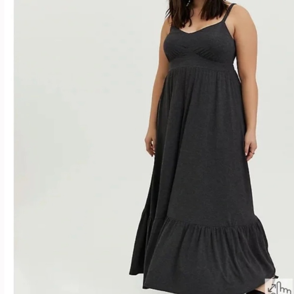 Women's Charcoal Maxi Sundress with Spaghetti Straps